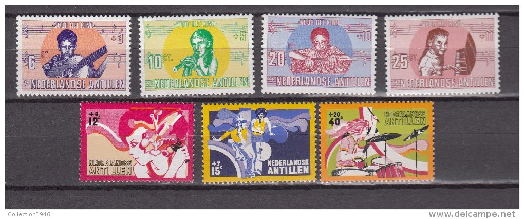 Nederlandse Antillen Antilles 1969+1974,2 Sets,music,muziek,musik,musique,música,musica,MH/Ongebr Uikt(A1513) - Autres & Non Classés
