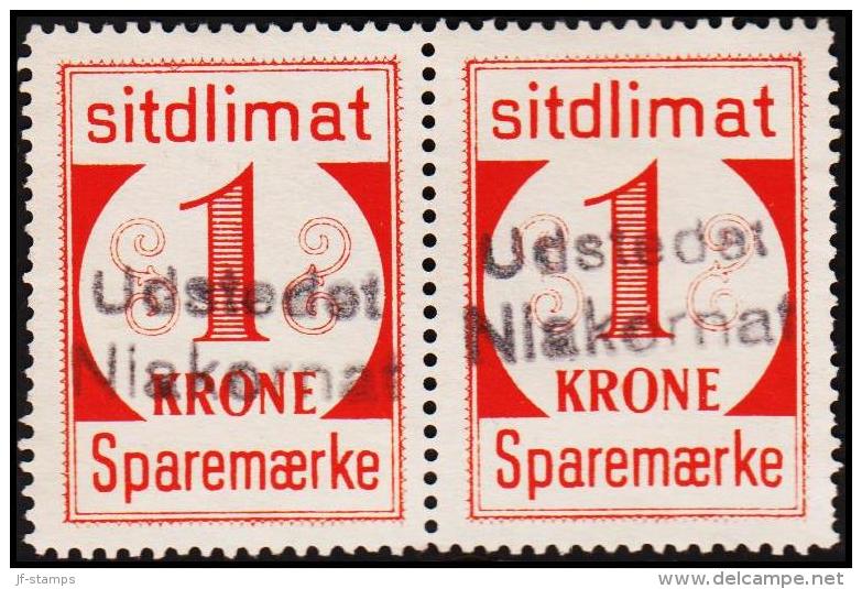 1939. Sparemærke Sitdlimat. 2x 1 Kr. Udstedet Niakornat.  (Michel: ) - JF127619 - Spoorwegzegels