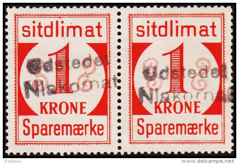 1939. Sparemærke Sitdlimat. 2x 1 Kr. Udstedet Niakornat.  (Michel: ) - JF127621 - Colis Postaux