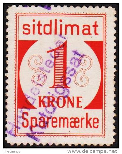 1939. Sparemærke Sitdlimat. 1 Kr. Handelstedet Kutdligssat.  (Michel: ) - JF127647 - Parcel Post