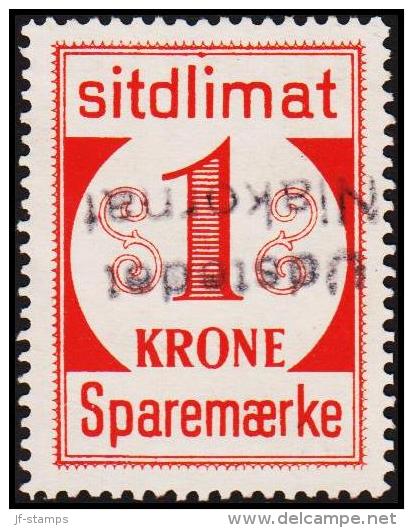 1939. Sparemærke Sitdlimat. 1 Kr. Udstedet Niakornat.  (Michel: ) - JF127628 - Colis Postaux