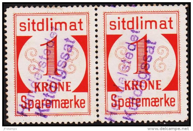 1939. Sparemærke Sitdlimat. 2x 1 Kr. Handelstedet Kutdligssat.  (Michel: ) - JF127650 - Spoorwegzegels