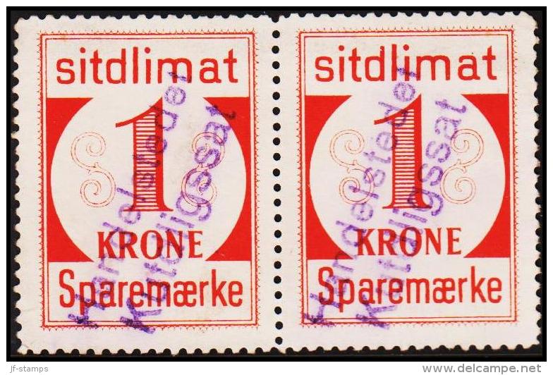 1939. Sparemærke Sitdlimat. 2x 1 Kr. Handelsstedet Kutdligssat.  (Michel: ) - JF127614 - Pacchi Postali