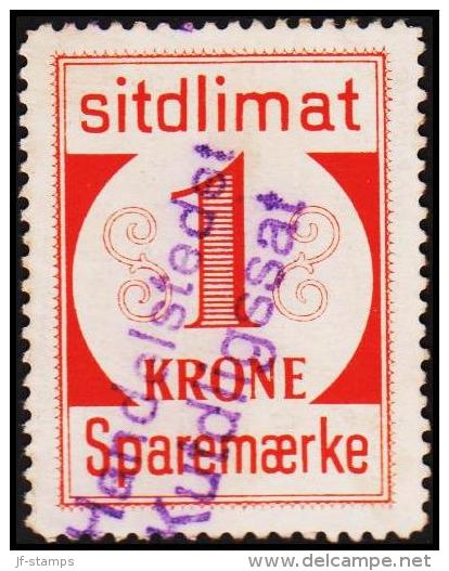 1939. Sparemærke Sitdlimat. 1 Kr. Handelsstedet Kutdligssat.  (Michel: ) - JF127615 - Paketmarken