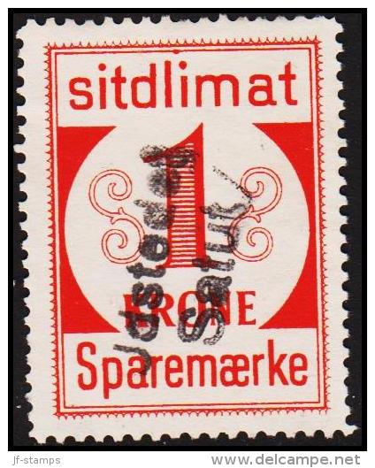 1939. Sparemærke Sitdlimat. 1 Kr. Satut.  (Michel: ) - JF127653 - Colis Postaux