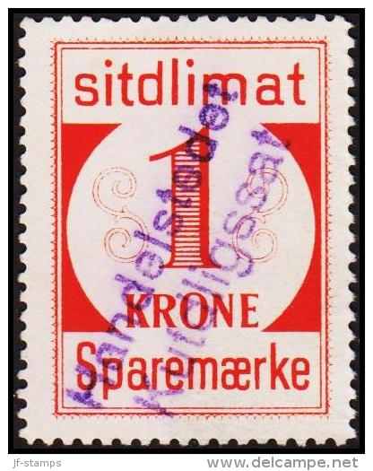 1939. Sparemærke Sitdlimat. 1 Kr. Handelstedet Kutdligssat.  (Michel: ) - JF127644 - Paketmarken