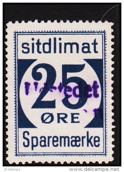1939. Sparemærke Sitdlimat. 25 ØRE Udstedet Prøven.  (Michel: ) - JF127632 - Colis Postaux
