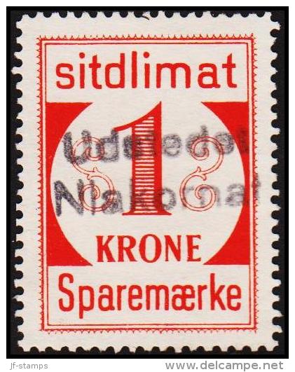 1939. Sparemærke Sitdlimat. 1 Kr. Udstedet Niakornat.  (Michel: ) - JF127630 - Colis Postaux