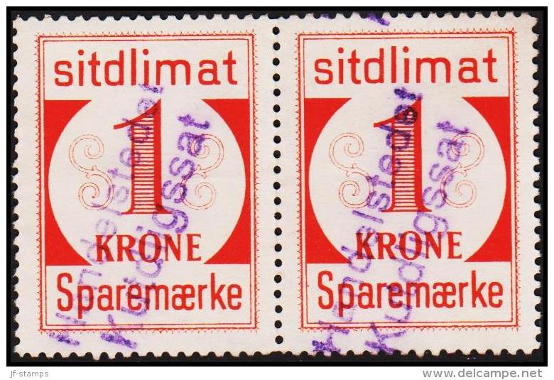 1939. Sparemærke Sitdlimat. 2x 1 Kr. Handelstedet Kutdligssat.  (Michel: ) - JF127649 - Colis Postaux