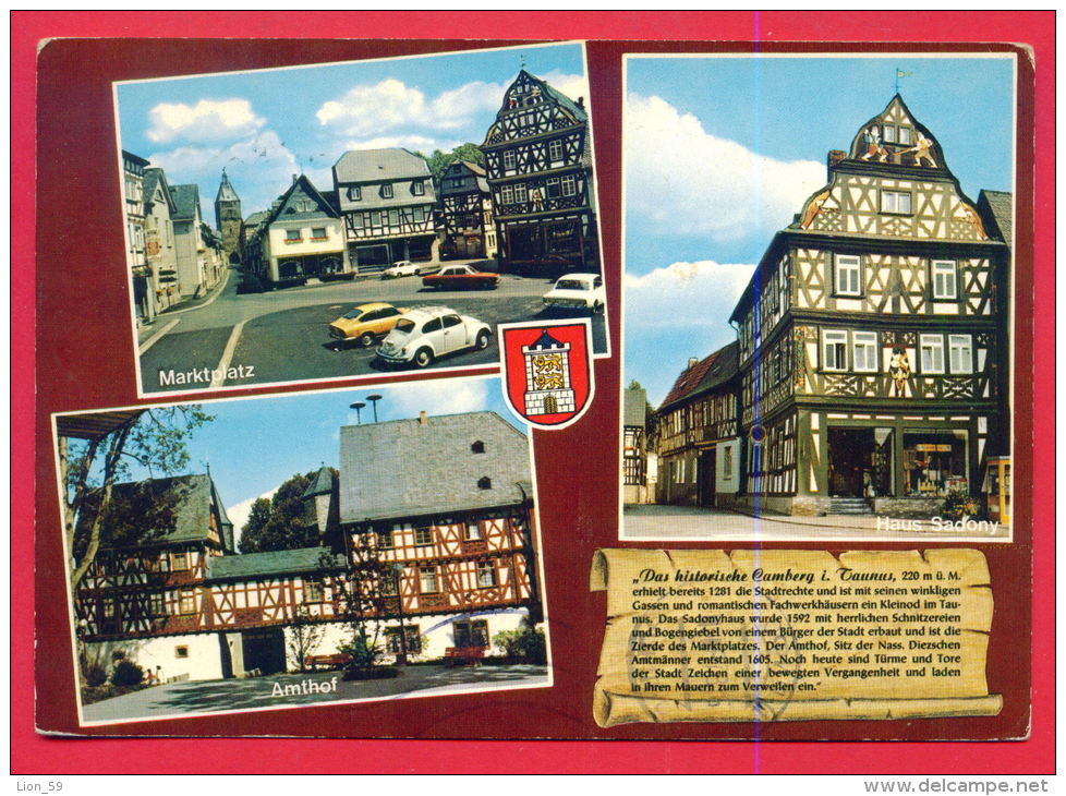 160455 / KNEIPP - KURORT Bad Camberg IM TAUNUS - CAR MARKTPLATZ , AMTHOF , HAUS SADONY , POEM - Germany Deutschland - Bad Camberg