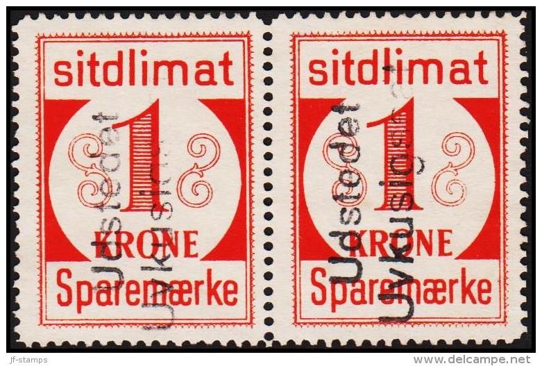 1939. Sparemærke Sitdlimat. 2x 1 Kr. Udstedet Uvkusigssat.  (Michel: ) - JF127707 - Pacchi Postali