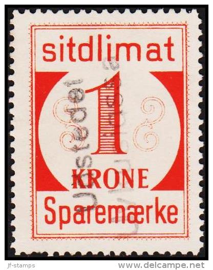 1939. Sparemærke Sitdlimat. 1 Kr. Udstedet Uvkusigssat.  (Michel: ) - JF127710 - Paketmarken