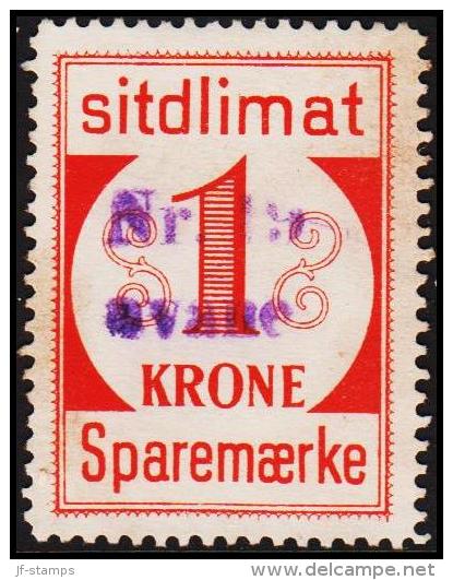 1939. Sparemærke Sitdlimat. 1 Kr. Nr. 19 Avane.  (Michel: ) - JF127751 - Parcel Post