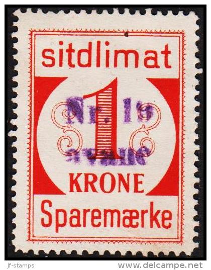 1939. Sparemærke Sitdlimat. 1 Kr. Nr. 19 Avane.  (Michel: ) - JF127752 - Colis Postaux