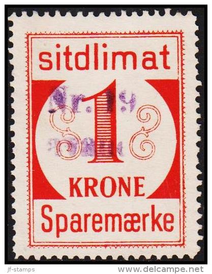 1939. Sparemærke Sitdlimat. 1 Kr. Nr. 19 Avane.  (Michel: ) - JF127753 - Paketmarken