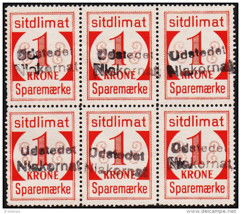 1939. Sparemærke Sitdlimat. 6x 1 Kr. Udstedet Niakornat.  (Michel: ) - JF127763 - Paketmarken