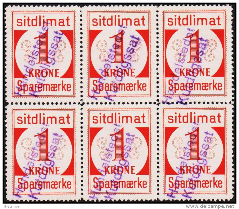 1939. Sparemærke Sitdlimat. 6x 1 Kr. Handelstedet Kutdligssat.  (Michel: ) - JF127764 - Spoorwegzegels