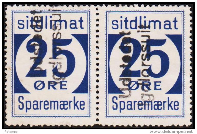 1939. Sparemærke Sitdlimat. 2x 25 ØRE Udstedet Igdlorssuit. (Michel: ) - JF127797 - Parcel Post