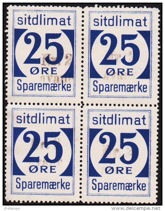 1939. Sparemærke Sitdlimat. 4X 25 ØRE Nr. 2 Avane.  (Michel: ) - JF127848 - Spoorwegzegels