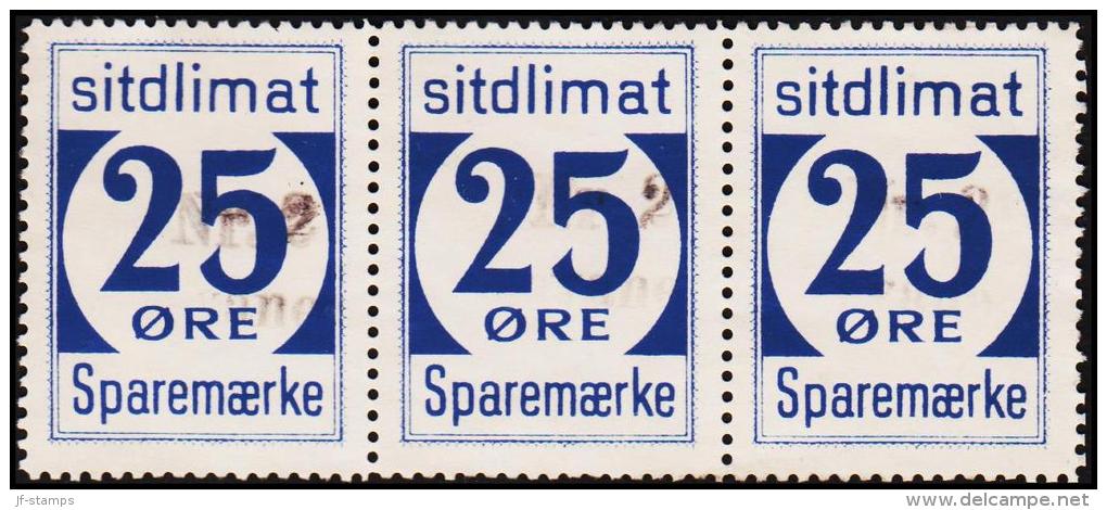 1939. Sparemærke Sitdlimat. 3X 25 ØRE Nr. 2 Avane.  (Michel: ) - JF127795 - Colis Postaux