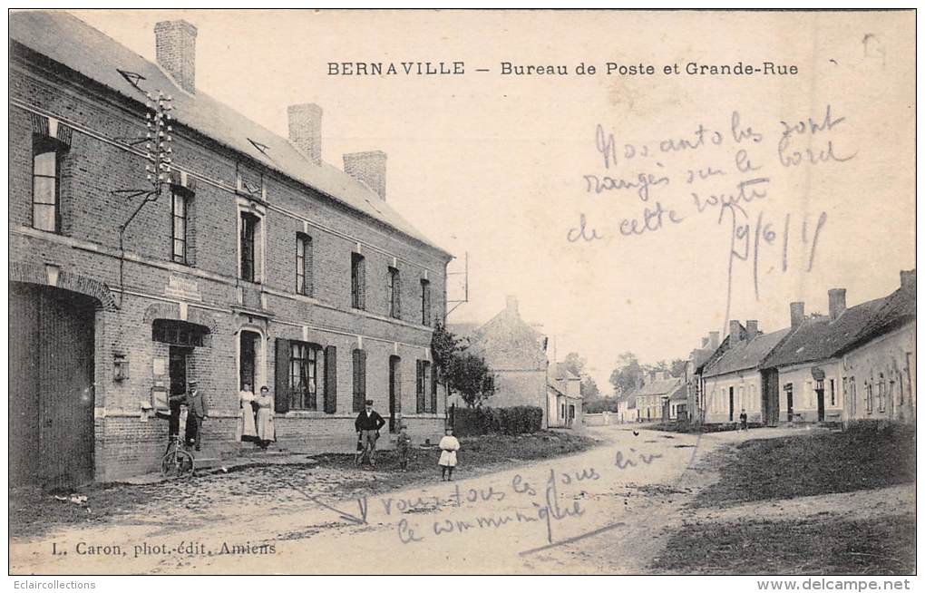 Bernaville     80    La Grande Rue Et La Poste - Autres & Non Classés