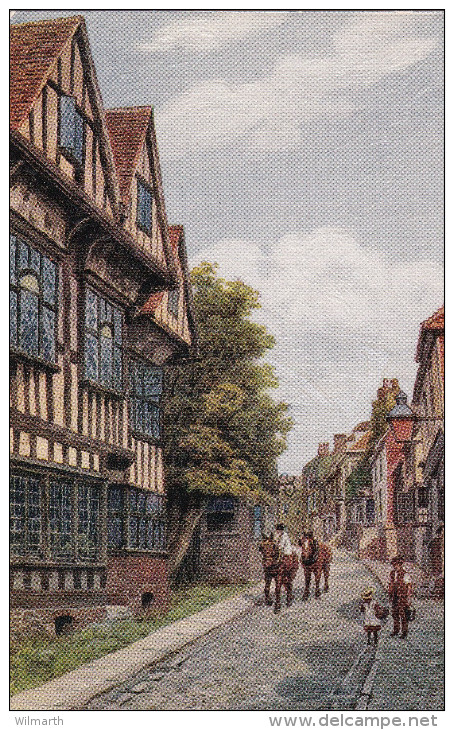 Rye - Old Hospital - Wonderful Old Post Card (Salmon Series)  From An Original Water Colour Drawing By A.R. Quinton - Rye