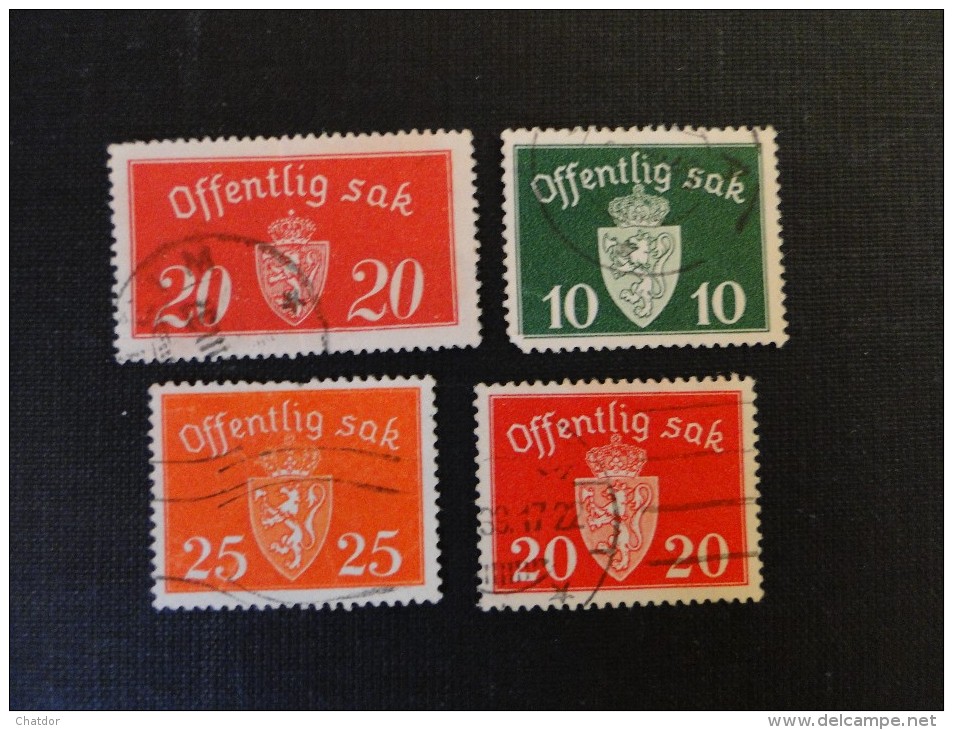 Norvège   Y/T N° 14, 24, 26 Et 27 - Oficiales