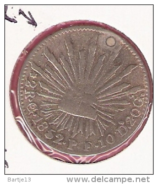 MEXICO 2 REAL 1852PF SILVER KM374.8 - Mexique