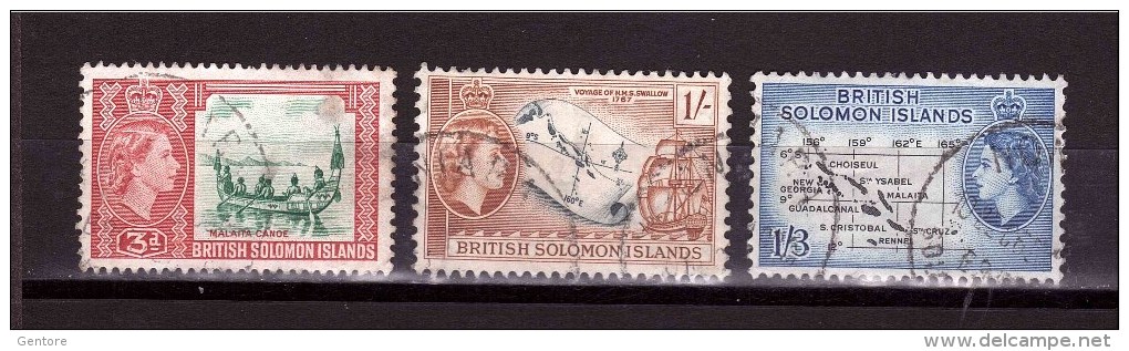 SOLOMON ISLANDS 1956 Odd Value Definit. Issue  Yvert Cat N° 85-89-89A Very Fine USED - Solomon Islands (1978-...)