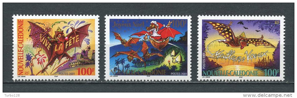 Nlle CALEDONIE 2001 N° 860/62 ** Neufs = MNH Superbes Noël Christmas Souhaits Animaux Animals - Neufs