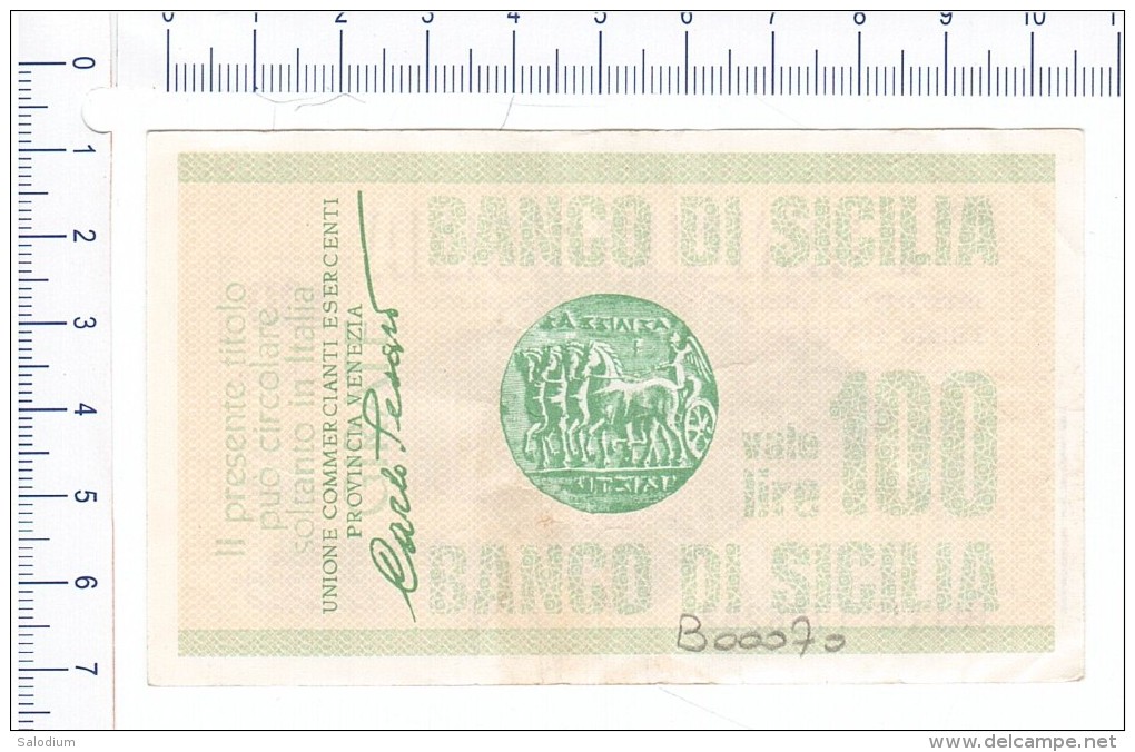 BANCO DI SICILIA - Confesercenti VENEZIA - MINIASSEGNI - [10] Chèques