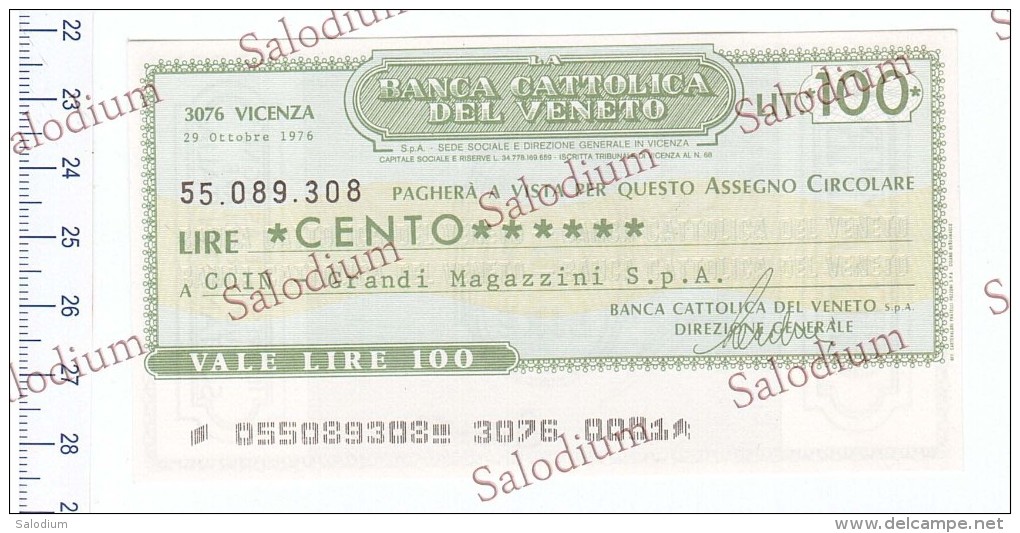 BANCA CATTOLICA DEL VENETO - COIN  - MINIASSEGNI - [10] Cheques Y Mini-cheques