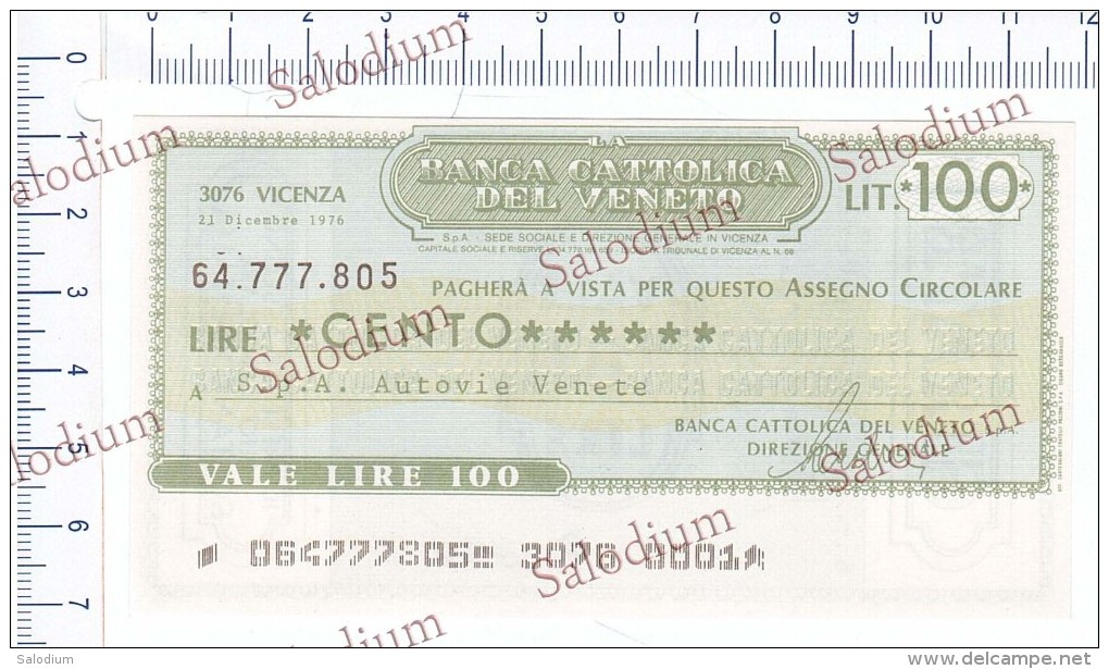 BANCA CATTOLICA DEL VENETO - AUTOVIE VENETE AUTO CAR PULLMAN CORRIERA BUS - MINIASSEGNI - [10] Cheques Y Mini-cheques