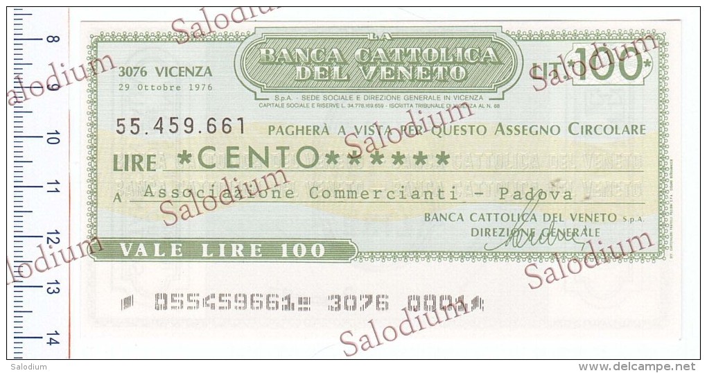 BANCA CATTOLICA DEL VENETO - Ass Commercianti PADOVA - MINIASSEGNI - [10] Cheques Y Mini-cheques