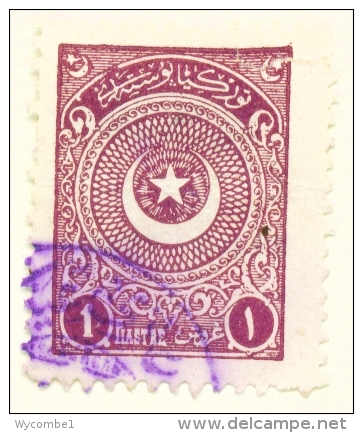 TURKEY  -  1923  Crescent And Star  1pi  Used As Scan - Used Stamps