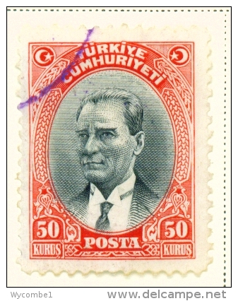 TURKEY  -  1930  Kemal Attaturk  50k  Used As Scan - Used Stamps