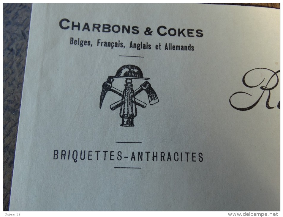 Facture Ancienne Maison Emile Lemaigre (Charbons Et Cokes)30/04/1937 - 1900 – 1949
