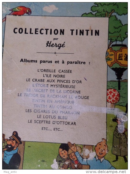 LLes Aventures De TINTIN  LE LOTUS BLEU  DR B1 1945/46/47  HERGE Ed. CASTERMAN - Tintin
