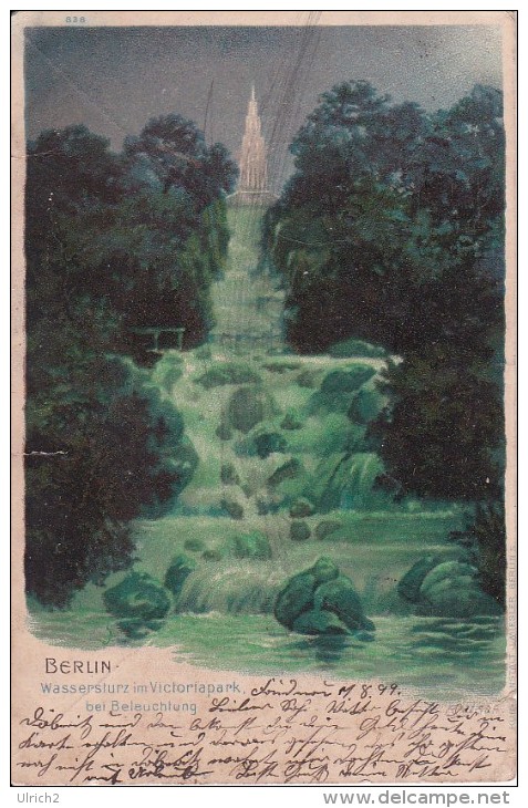 AK Berlin - Wassersturz Im Victoriapark Bei Beleuchtung - 1899 (11827) - Kreuzberg