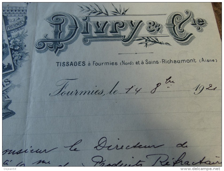 Filature Et Tissage Mécanique  Document Du 14/08/1921 - Kleidung & Textil