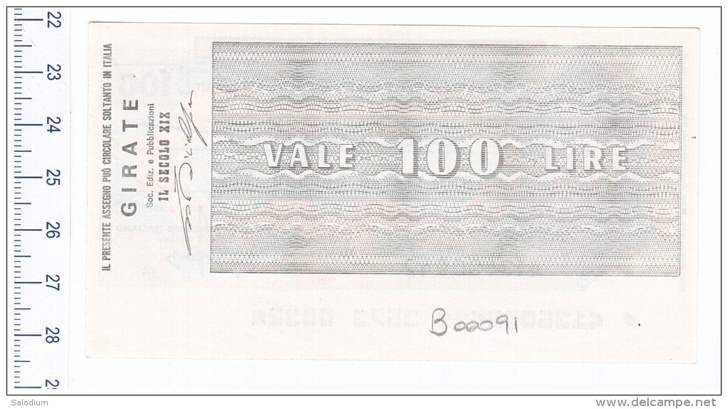 ISTITUTO BANCARIO ITALIANO - SEP SPA IL SECOLO XIX GIORNALE - MINIASSEGNI - Banconota Banknote - [10] Chèques