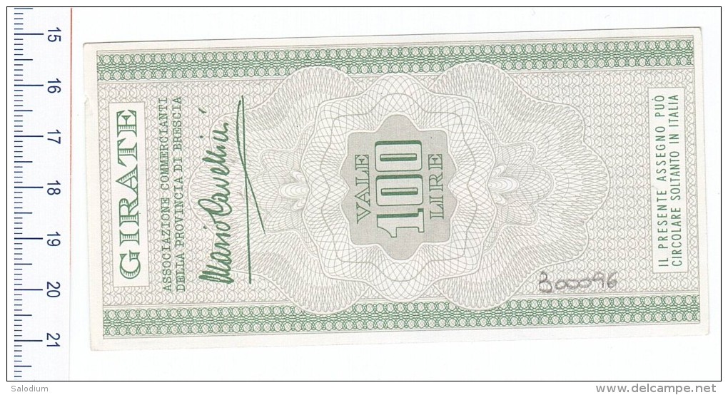 (*) BANCA S. PAOLO BRESCIA - MINIASSEGNI - Banconota Banknote - [10] Chèques