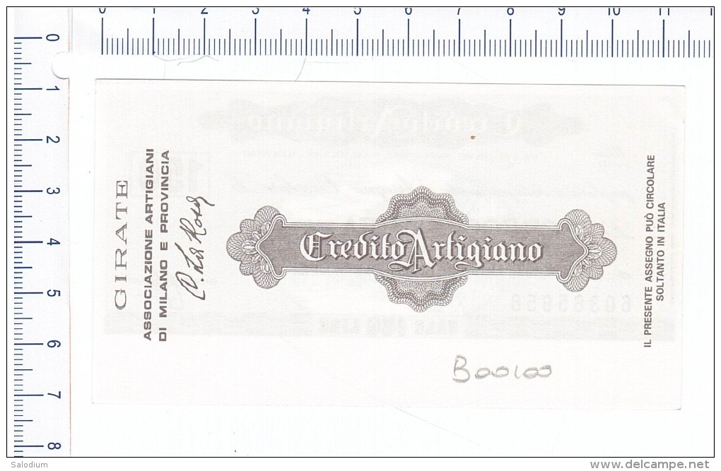 CREDITO ARTIGIANO - Prov. MILANO - MINIASSEGNI - Banconota Banknote Assegno - [10] Chèques