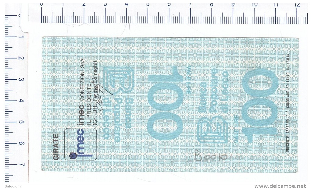 BANCA POPOLARE DI LECCO - Imec Confezioni - MINIASSEGNI - Banconota Banknote Assegno - [10] Chèques