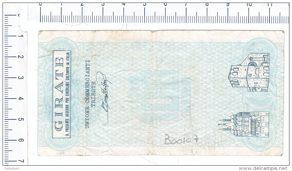 BANCA ANTONIANA - Ass. Commercianti Trieste - MINIASSEGNI - Banconota Banknote Assegno - [10] Chèques