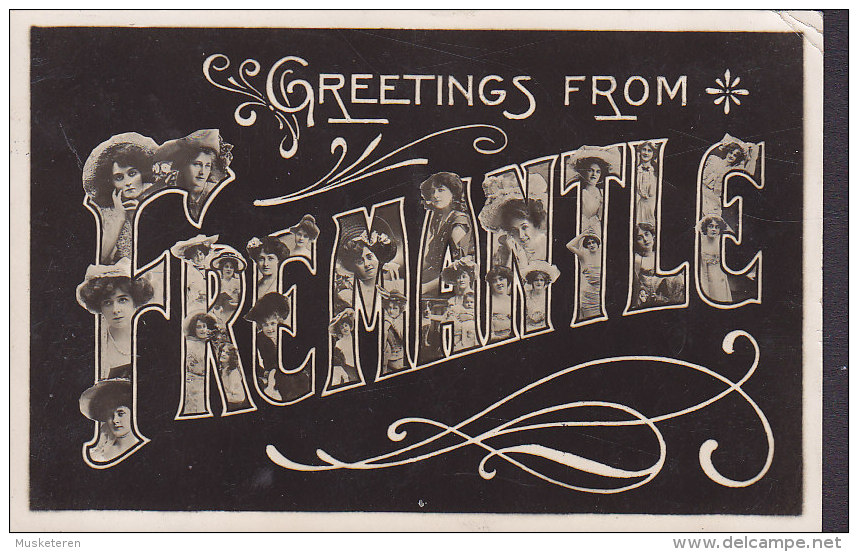 Australia PPC Greetings From Freemantle FREEMANTLE 1912 To Denmark T-Cancel TAXE Real Photo (2 Scans) - Fremantle