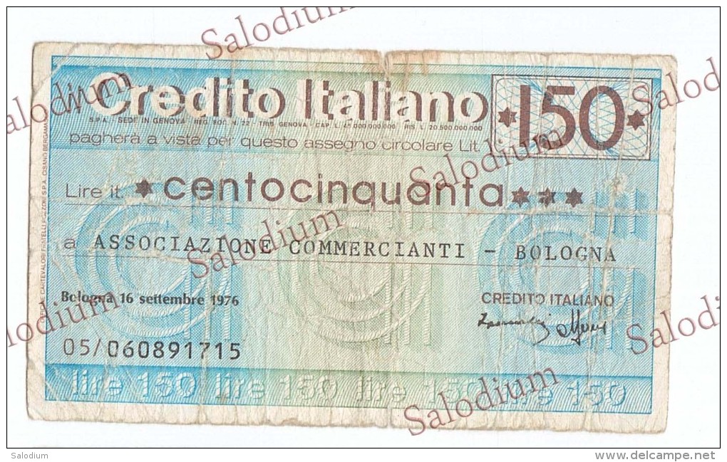 CREDITO ITALIANO - Comm. Bologna - MINIASSEGNI - Banconota Banknote Assegno - [10] Chèques