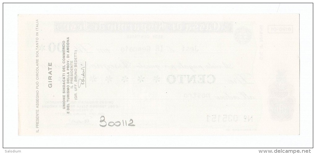 CASSA DI RISPARMIO DI JESI - MINIASSEGNI - Banconota Banknote Assegno - [10] Assegni E Miniassegni