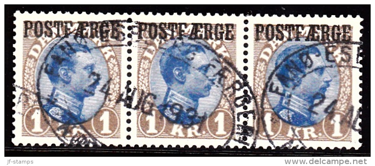 1922. Parcel Post (POSTFÆRGE). Chr. X. 1 Kr. Brown/blue. 3-stripe FANØ ESBJERG FÆRGERI ... (Michel: PF10) - JF157595 - Paquetes Postales