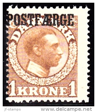 1919. Parcel Post (POSTFÆRGE). Chr. X. 1 Kr. Brown. Scarce Stamp. Only 26.000 Issued. (Michel: PF4) - JF157598 - Paketmarken